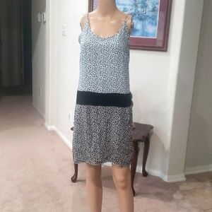 Lilla Ka 36 European super chic block dot pattern drop waist spaghettistraps